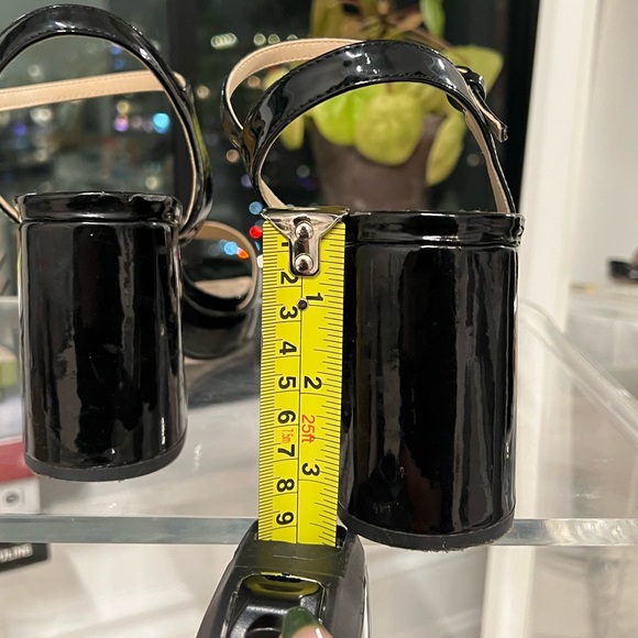 [SOLD] ZARA Chunky Black Patent Heeled Sandals - Picture 4 of 4